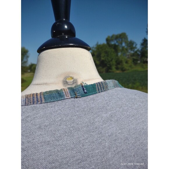 Custom Sweatshirt Oversized Boho Patchwork Plaid Flannel Shabby Chic - Picture 6 of 10